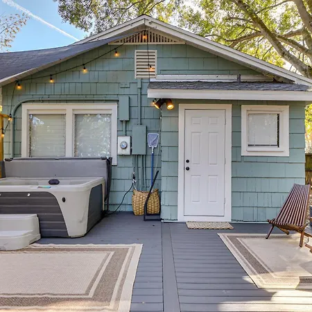 Modern-Boho Bradenton Bungalow With Private Hot Tub!